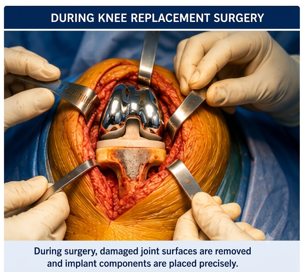 Patient undergoing physiotherapy rehabilitation after knee replacement